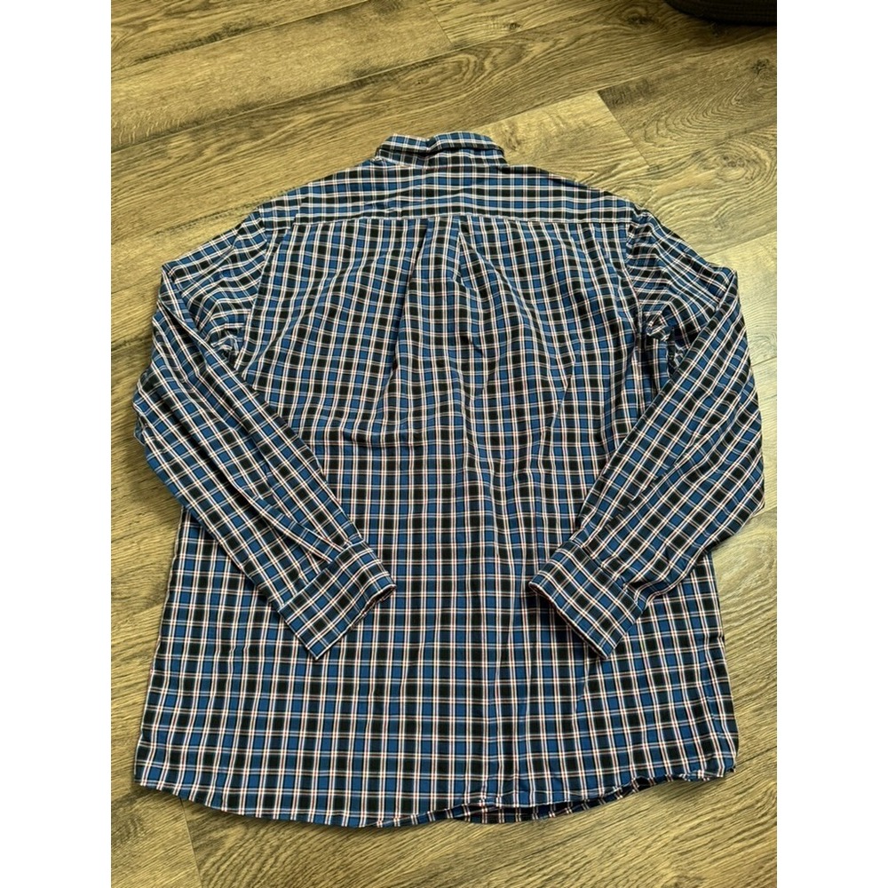 EUC Mens ROWM long sleeve button up plaid 100% cotton size L - Picture 2 of 7